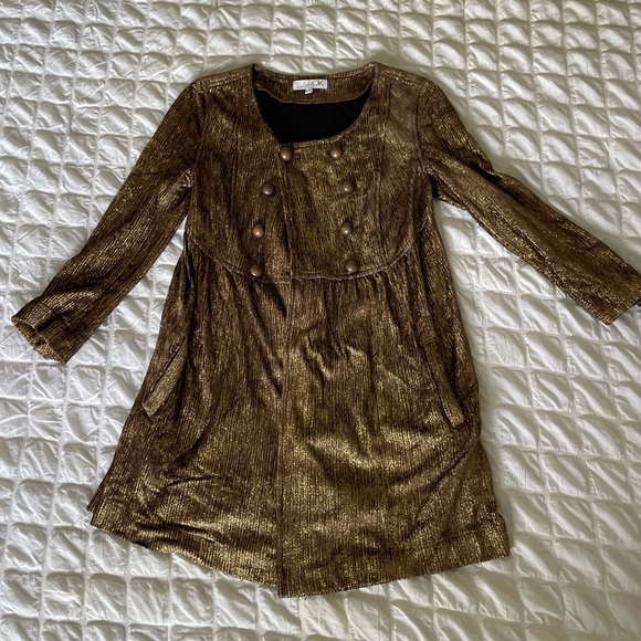 LaRok Y2K boho metallic cardigan velvet jacket - Picture 1 of 9